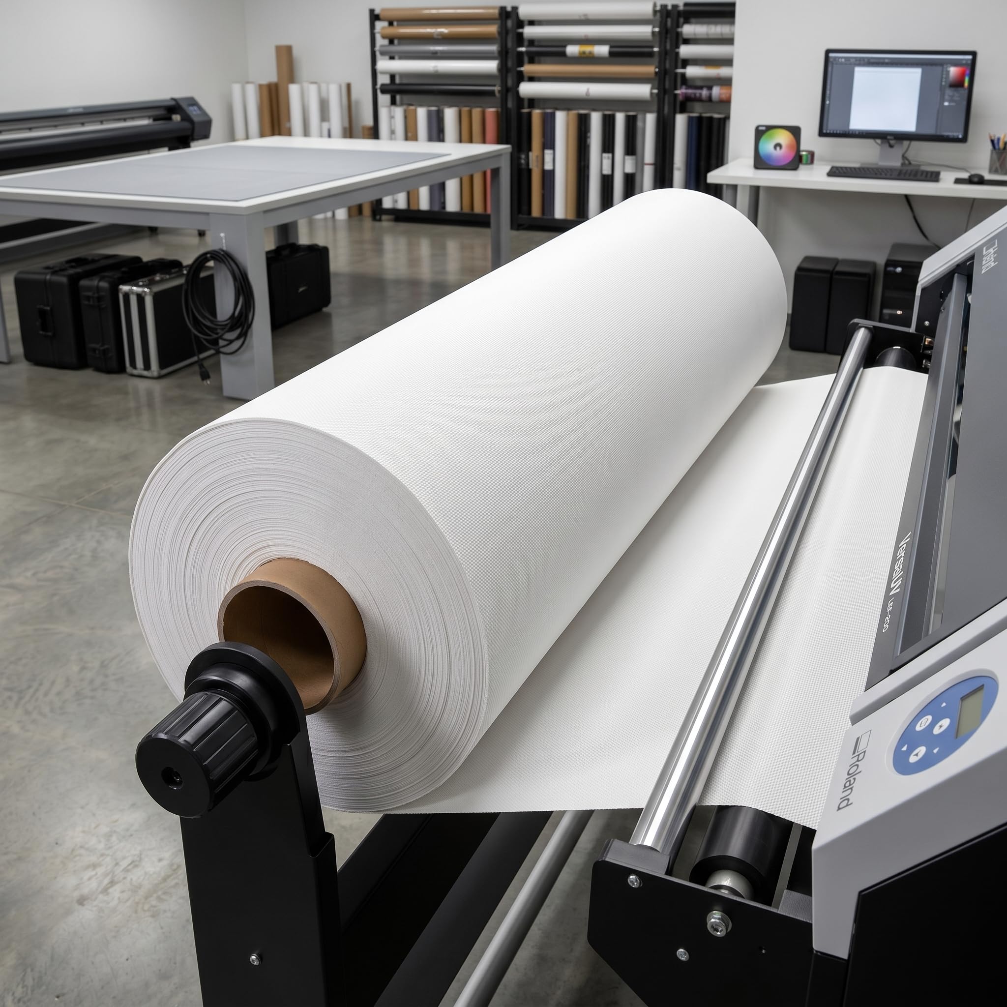 Polyester Leinwand Rolle 300 g/m² Halbglänzend | Premium Inkjet Canvas für Kunstdruck & Fotodruck | Wasserresistent & langlebig | Für Solvent-, Eco-Solvent- & Latexdruck (0,914 x 30 m)