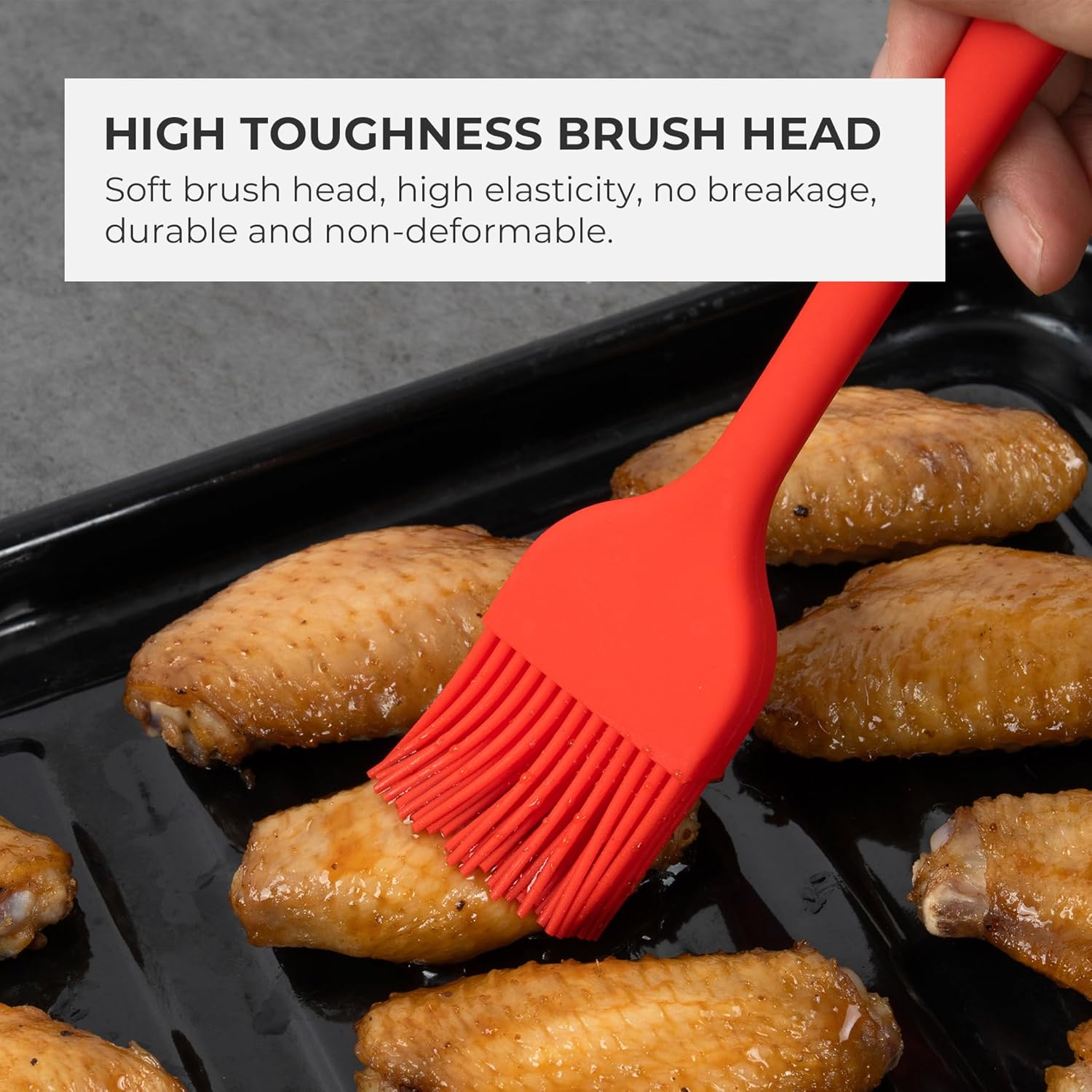Elihome Mini Silicone Basting Pastry Brush, Cooking Brush for Oil Sauce Butter Marinades, Food Brushes for BBQ Grill Kitchen Baking, Baster Brushes Food Grade, 4 Pack Multi Color