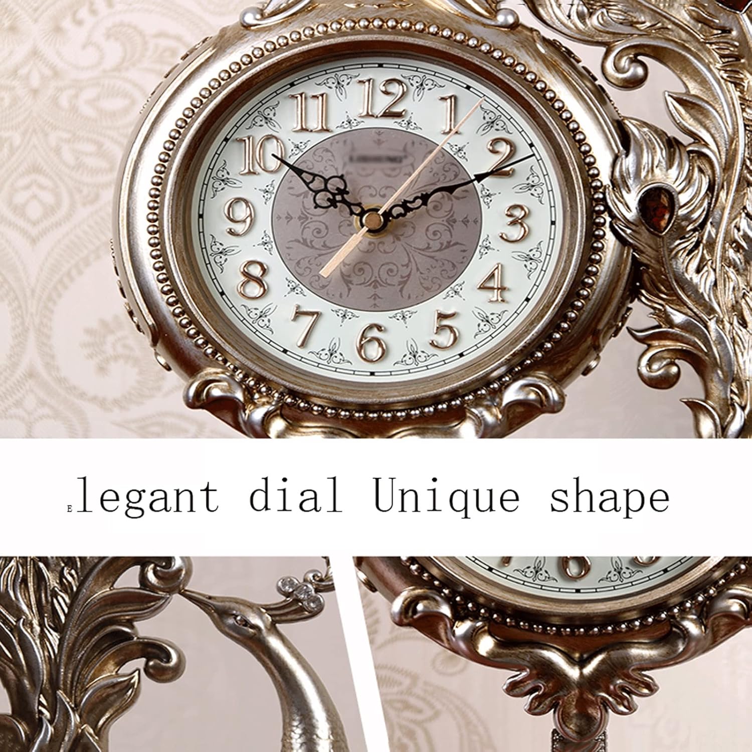 Desk Clock - Battery Operated Modern Metal Design Office Kitchen Home Décor for Desktop Table Countertop Table Clock