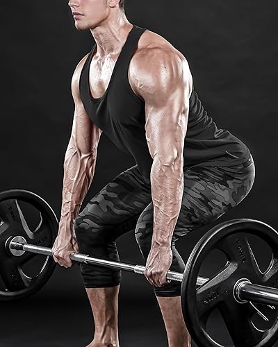 Miniatura 8 de DRSKIN Paquete de 4, 3 o 1 camisetas sin mangas para hombre, espalda en Y, malla muscular, entrenamiento, gimnasio, entrenamiento, atletismo, ajuste