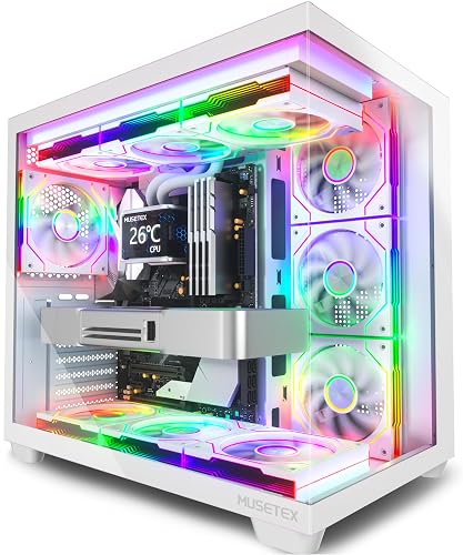 MUSETEX Y6 ATX Mid Tower PC Case with ARGB Fans