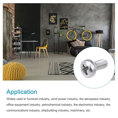 Miniatura 3 de METALLIXITY Tornillos de máquina (M2.0.197 x 0.236 in), 60 unidades, pernos Phillips cruzados de acero inoxidable 304, para instalación de muebles,