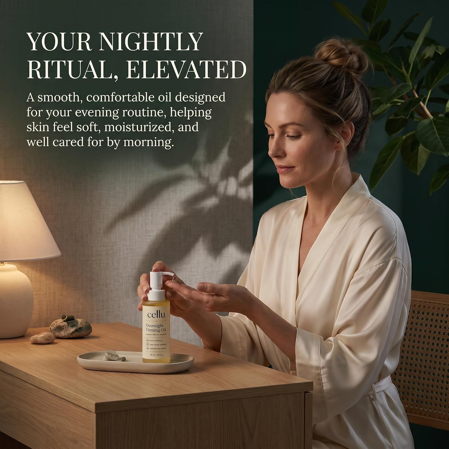 Cellu Overnight Firming Oil for Mature Skin, Cellu Body Firming Oil, Deeply Moisturizing, Instantly Improve Elasticity for All Skin Types (1 Bottle)