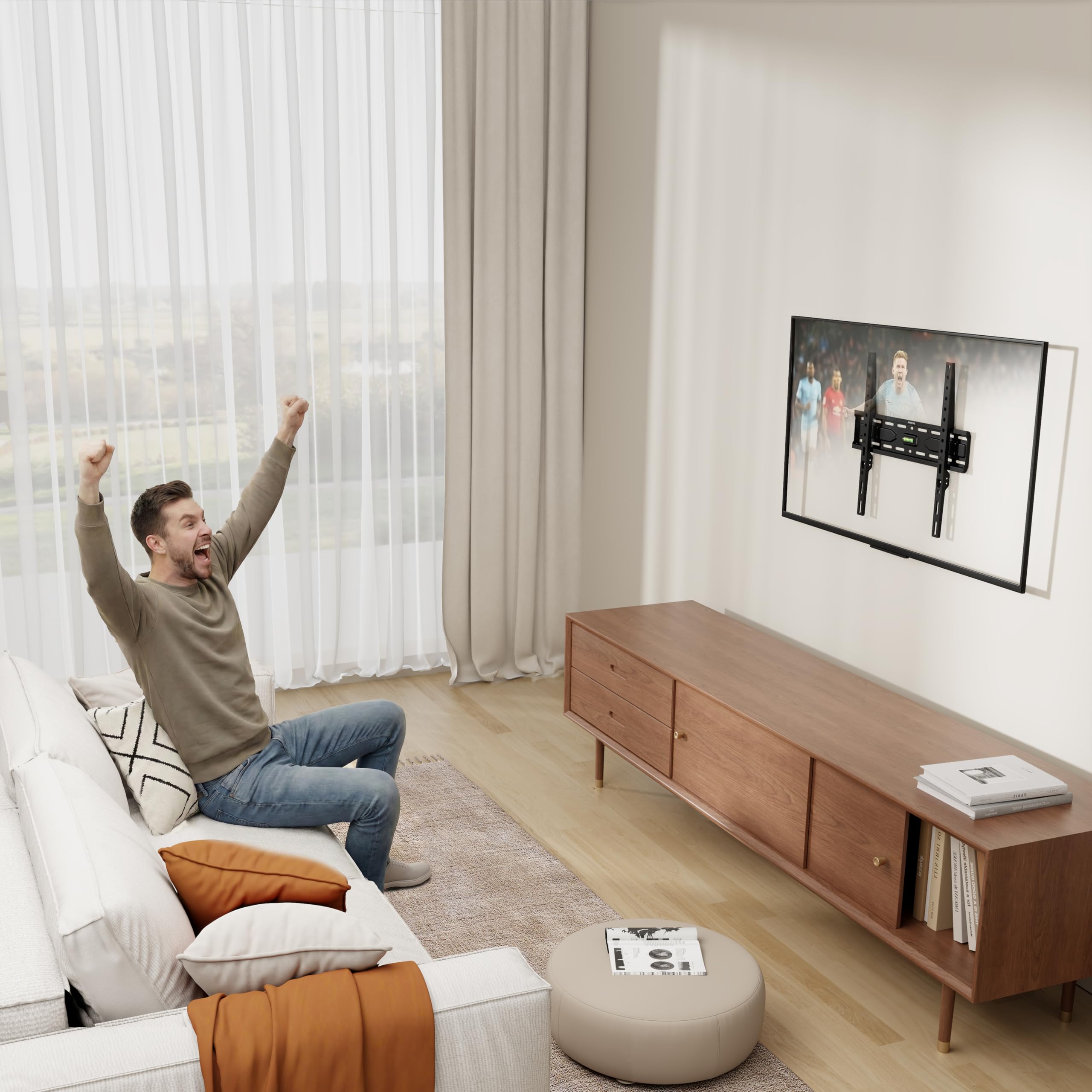 Philips Ambilight 43PUS8200 4K LED Smart TV - 43 Zoll Universal Flat-to-Wall-TV-Halterung, für 32-75"-LCD/LED-Fernseher, VESA-kompatibel 75x75-400 x 400 mm