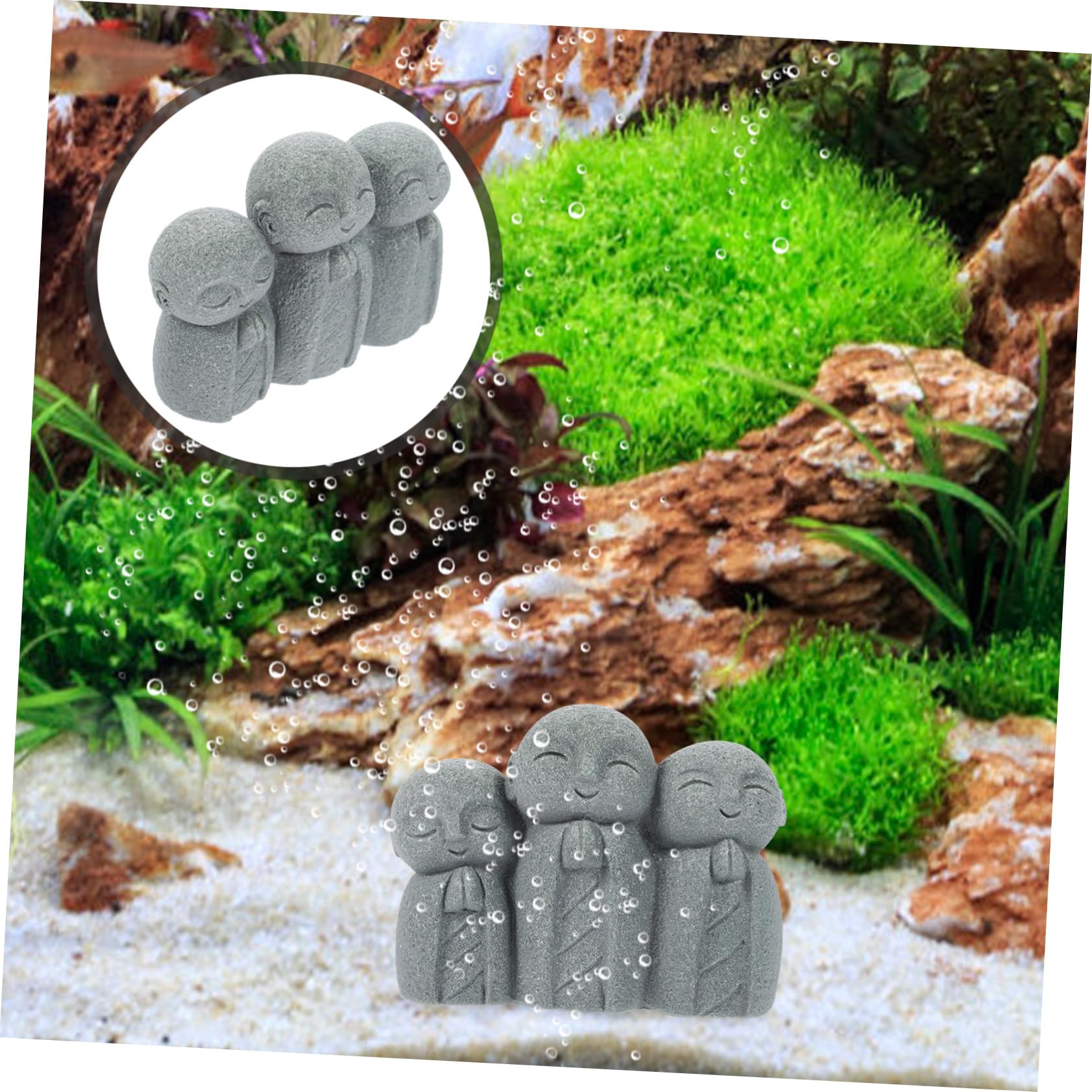 ULTECHNOVO 5 Pièces Mini-Statue de Bouddha décorations d'aquarium décor d'aquarium Faux Statue de Bouddha d' de Bouddha de Bureau résine