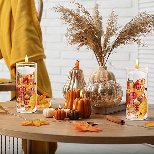 Miniatura 12 de Jetec 116 piezas de relleno de jarrón de Acción de Gracias, perlas de imitación para relleno de jarrón, centros de mesa flotantes, perlas de otoño