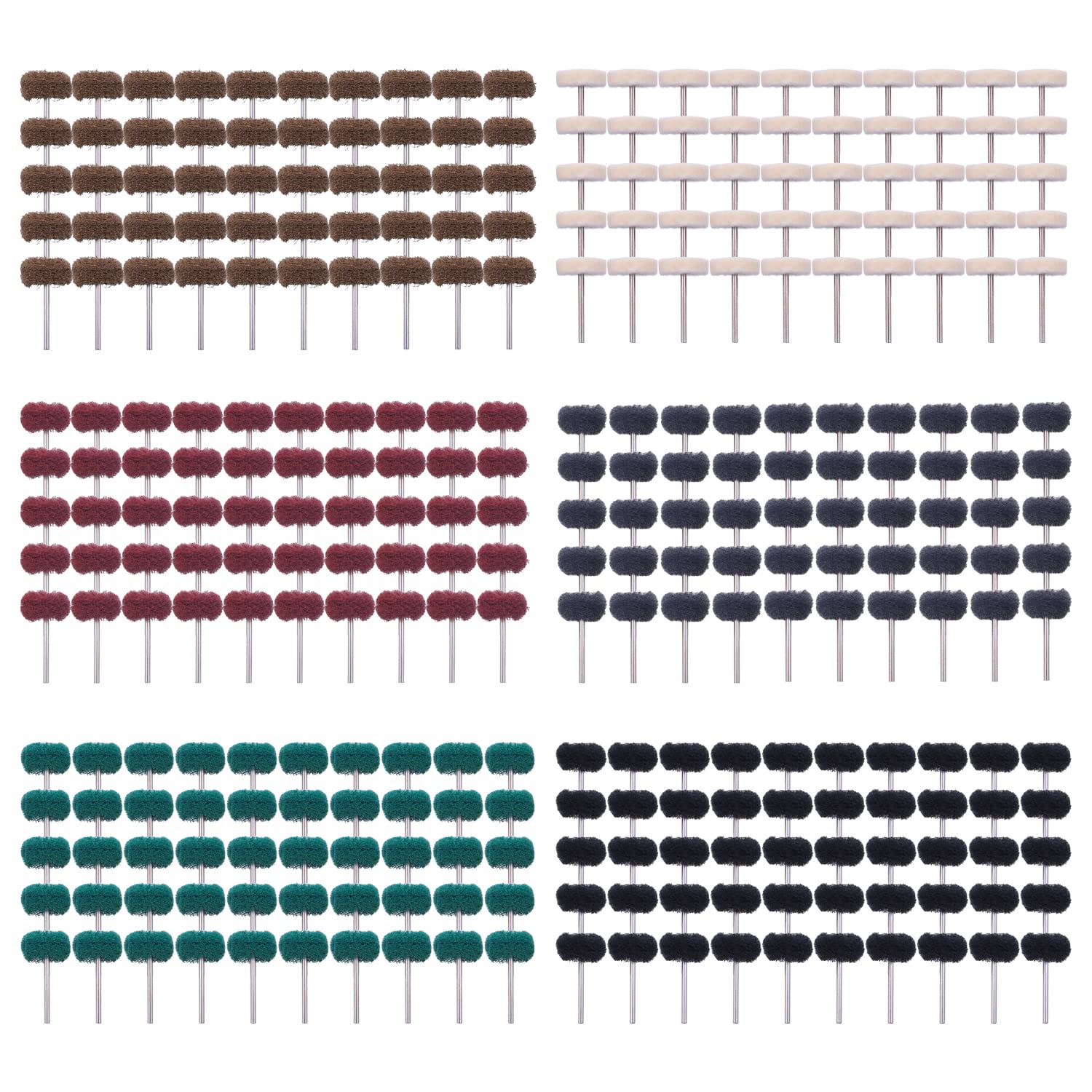 Drill Warehouse 40Pcs 1" (25mm) Abrasive Wheel Buffing Polishing Wheel Set For Dremel Rotary Tool