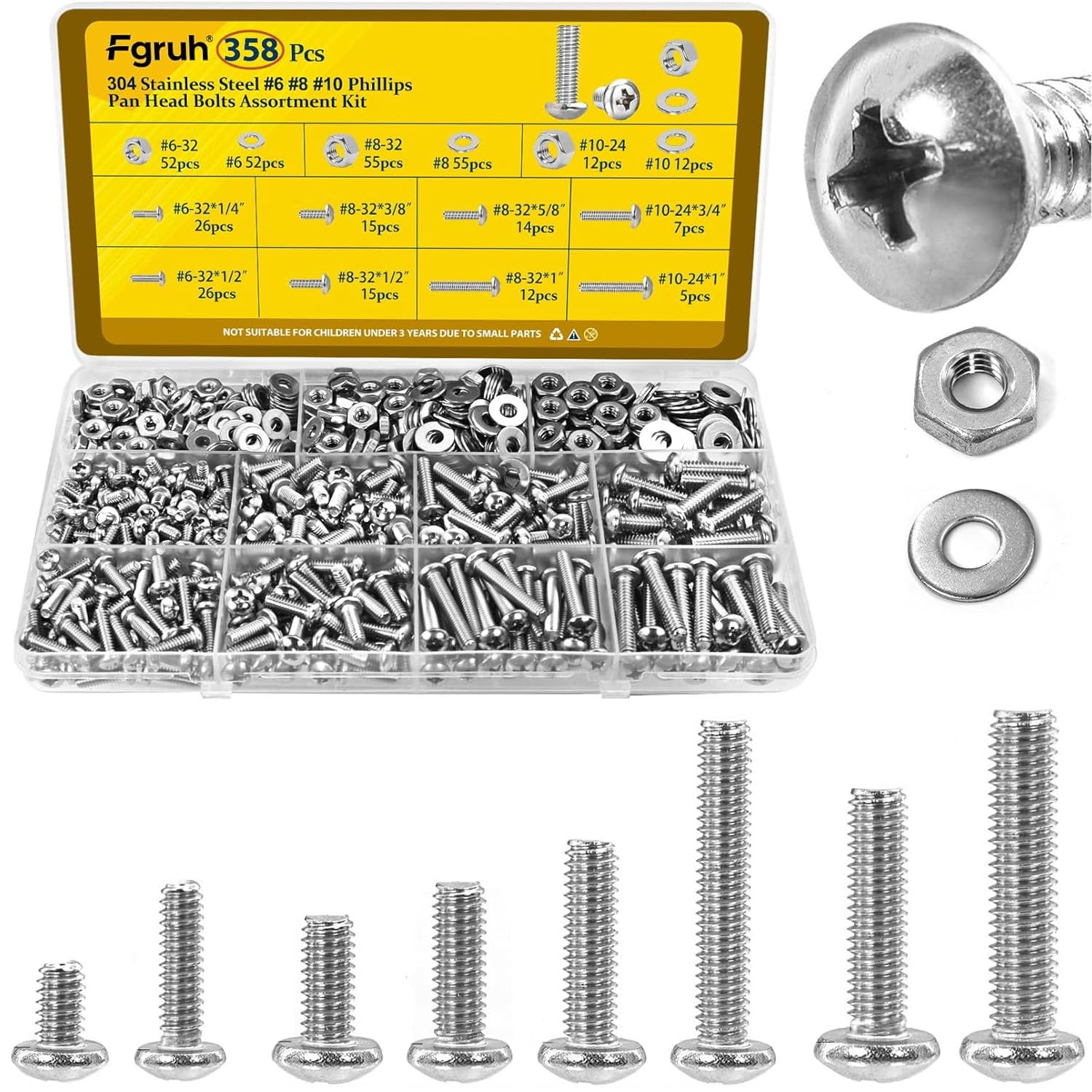 1220PCS M3 M4 M5 M6 Metric Hex Socket Head Screws Assortment Kit — Amazon image 19