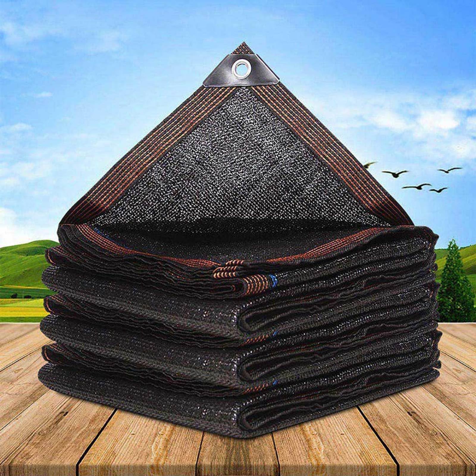 KLGFBDC Waterproof Shade Sail 4x6m Rectangle Sunshade Canopy for Garden Patio Camping Heavy Duty UV Protection Outdoor Fabric Black Shade Cloth for Greenhouse