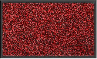 Skymico Paillasson Tapis Antidérapant Intérieur et Extérieur Décontamination et Antidérapant Peut être Lavé Absorption d'eau élevée Convient pour Cuisine, Salle de Bain (Noir Rouge, 120 x 180 cm)