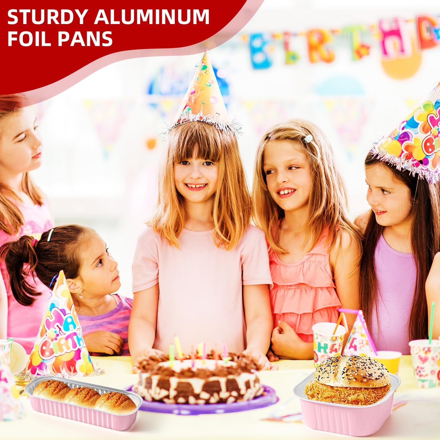 30 Pack Pink Disposable Rectangular Aluminum Foil Loaf Pans with Lids,6.8oz Mini Cake Pans for Baking, Loaf Baking Pans, Small Cake Container - Image 5