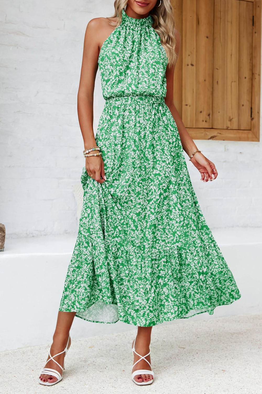 Chang Yun Maxi Summer Dresses for Women Halter Sleeveless Floral Boho Sun Vacation Outfits Long Wedding Guest Dress - Image 5