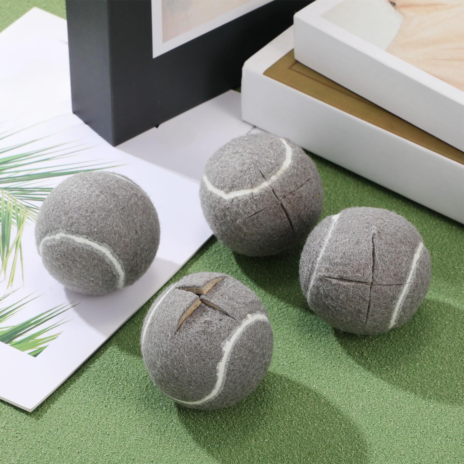 Lot De 12 Balles De Tennis Prédécoupées - Protection Sol Et Pieds De Meubles, Revêtement Feutre
