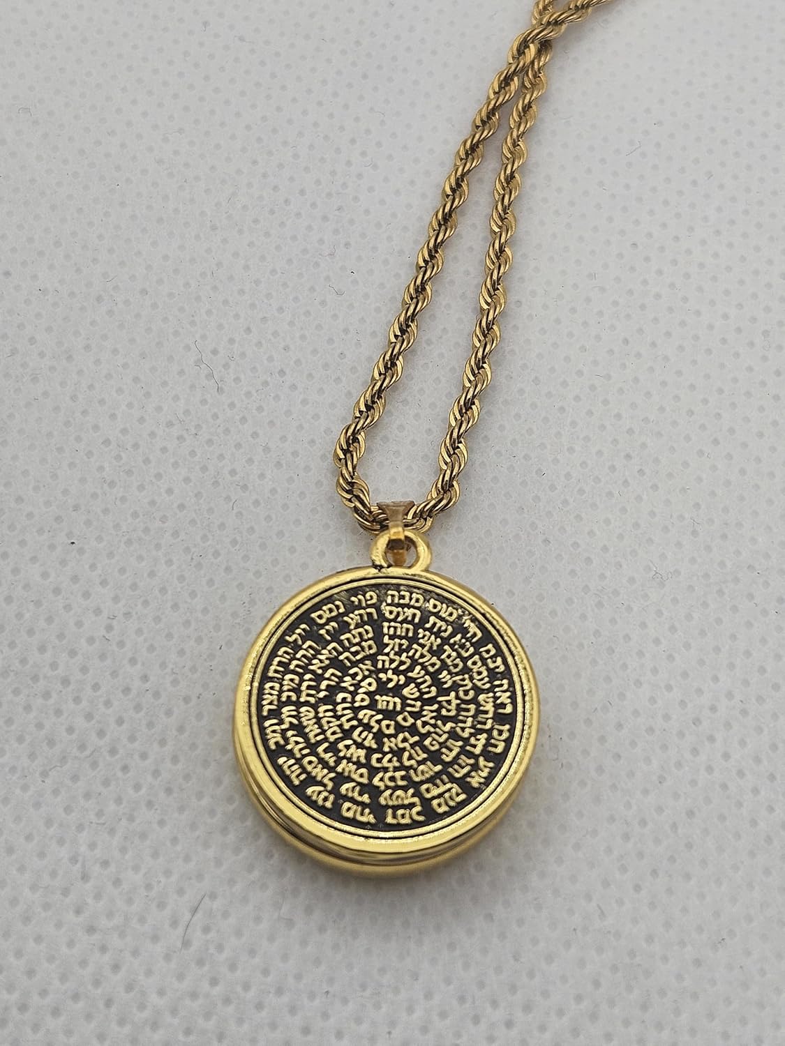 Tetragrammaton Necklace with 72 Names of God Snap Button, Gold Stainless Steel, Adjustable Spiritual Talisman, Fits King Solomon Snap Seals