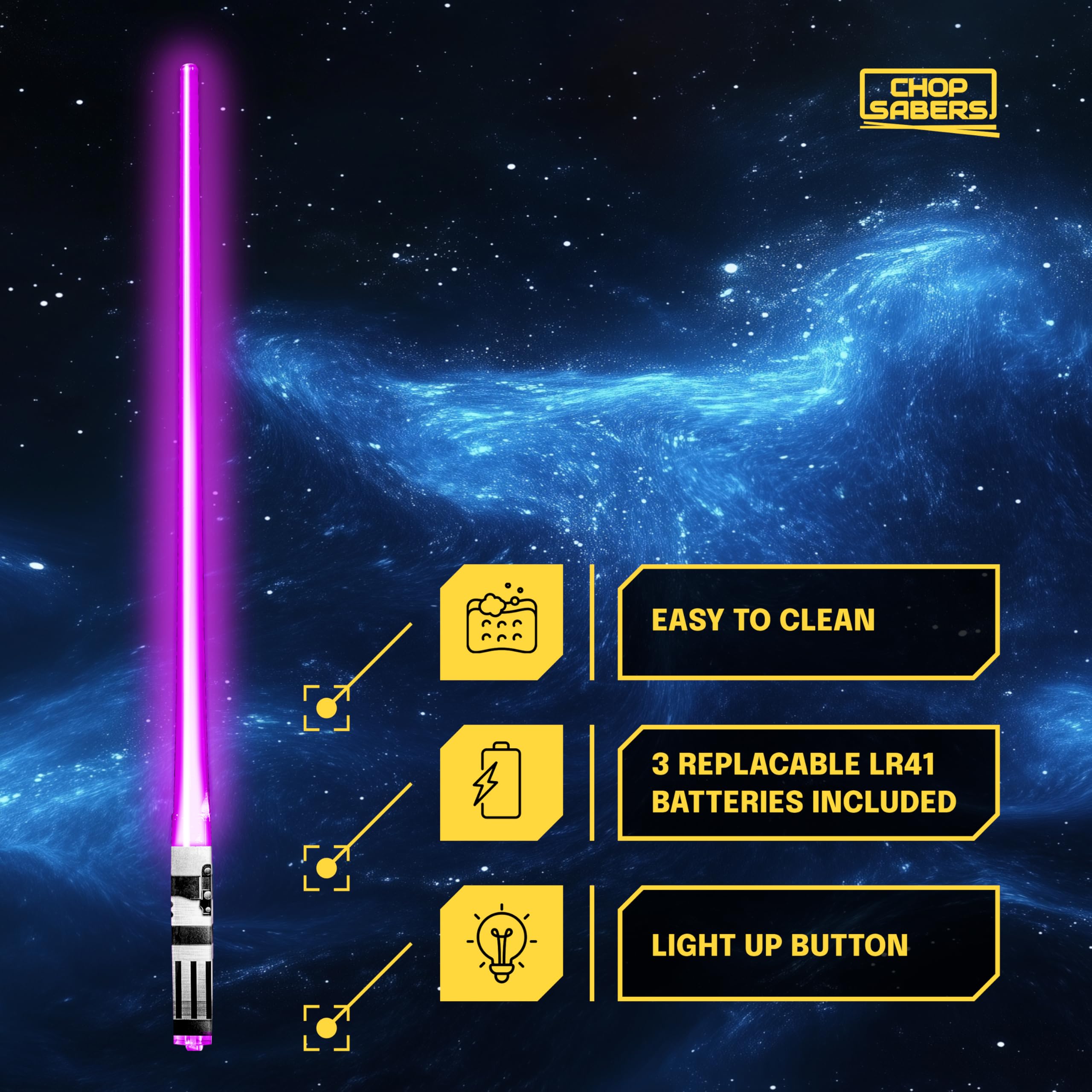 Chop Sabers Light Up Lightsaber Chopsticks, 1 Pair, Purple: 1 pairs Purple