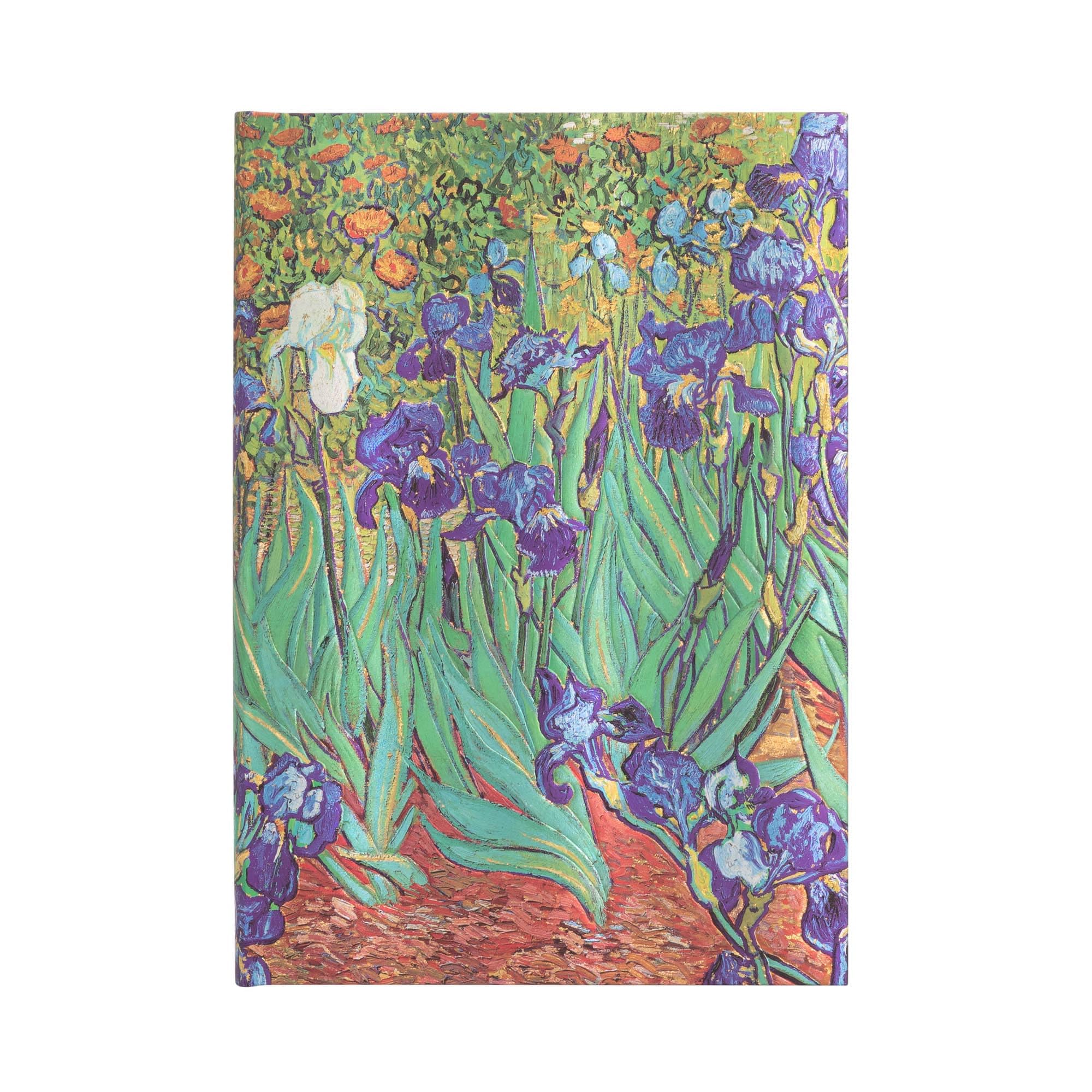 Van Gogh’s Irises Midi Lined Hardcover Journal by Paperblanks (Hardback Book)