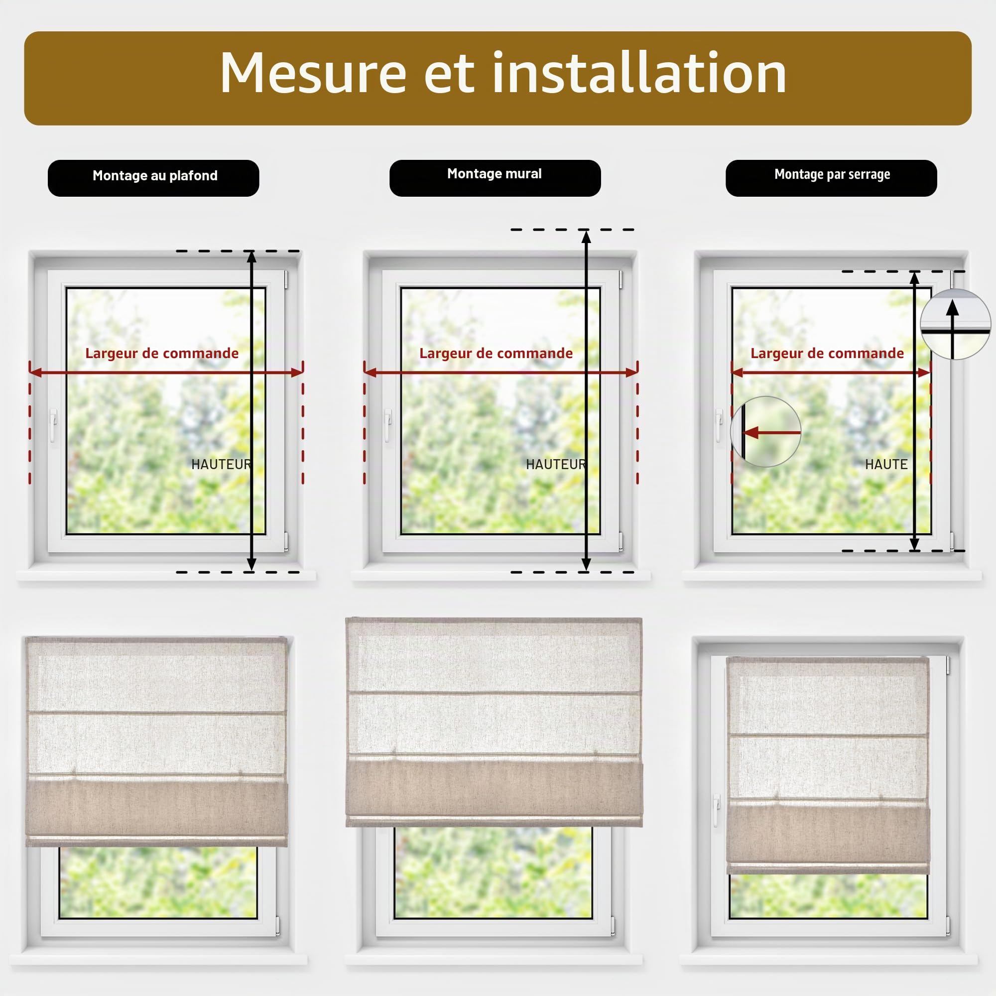Victoria M. Ivora Store plissé à fixation sans perçage, avec rails en aluminium stables, avec cordon de tirage, pour fenêtres et portes, 60 x 130 cm, Ivoire mélangé
