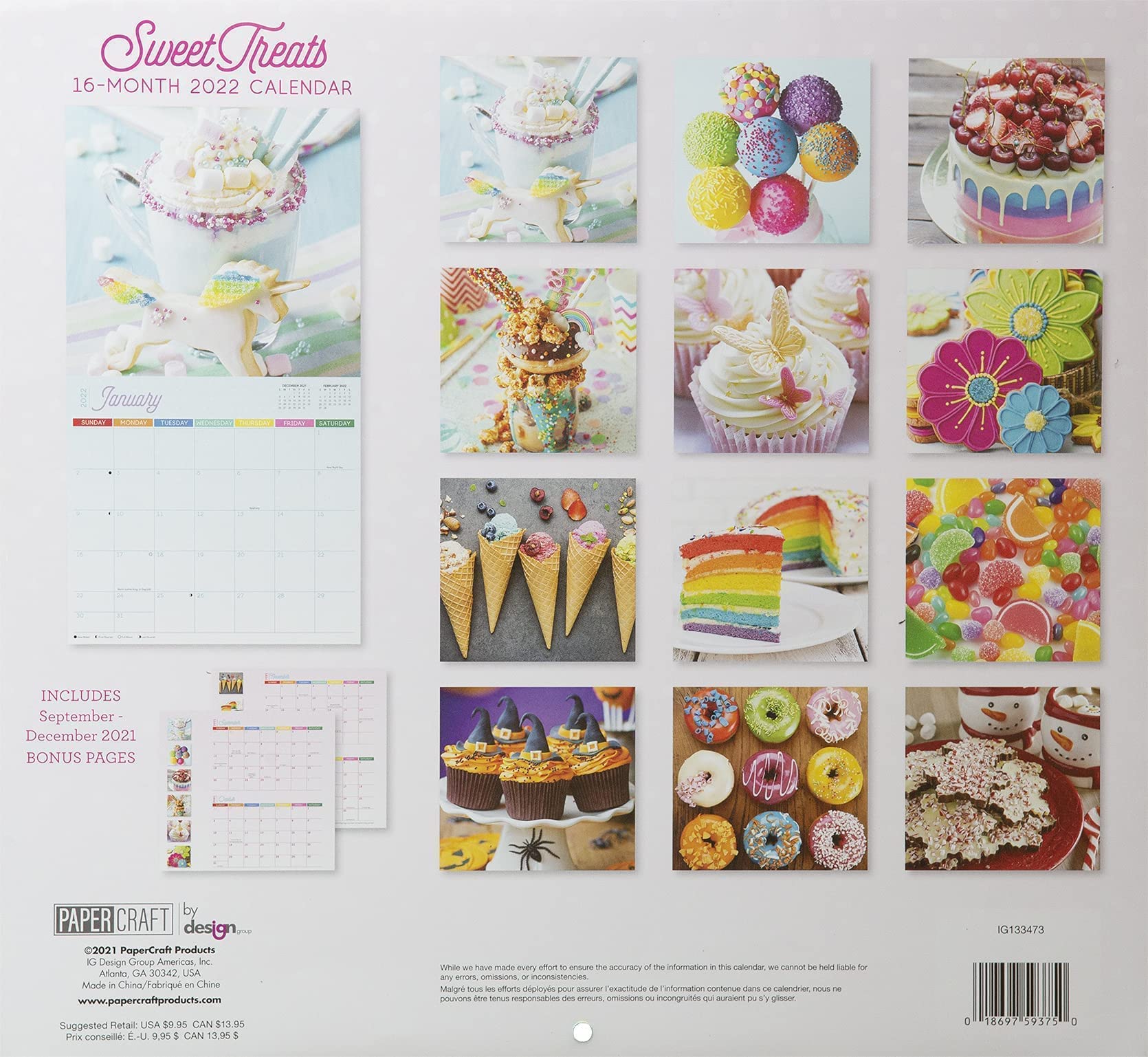 Amazon.com : OCD 2022 Wall Calendar 16-Months/Different Designs-Full Color  Beautiful Photography for Office and Home Use, 12X24 inch (Open) (Selection  1) (Sweet Treats) : Office Products
