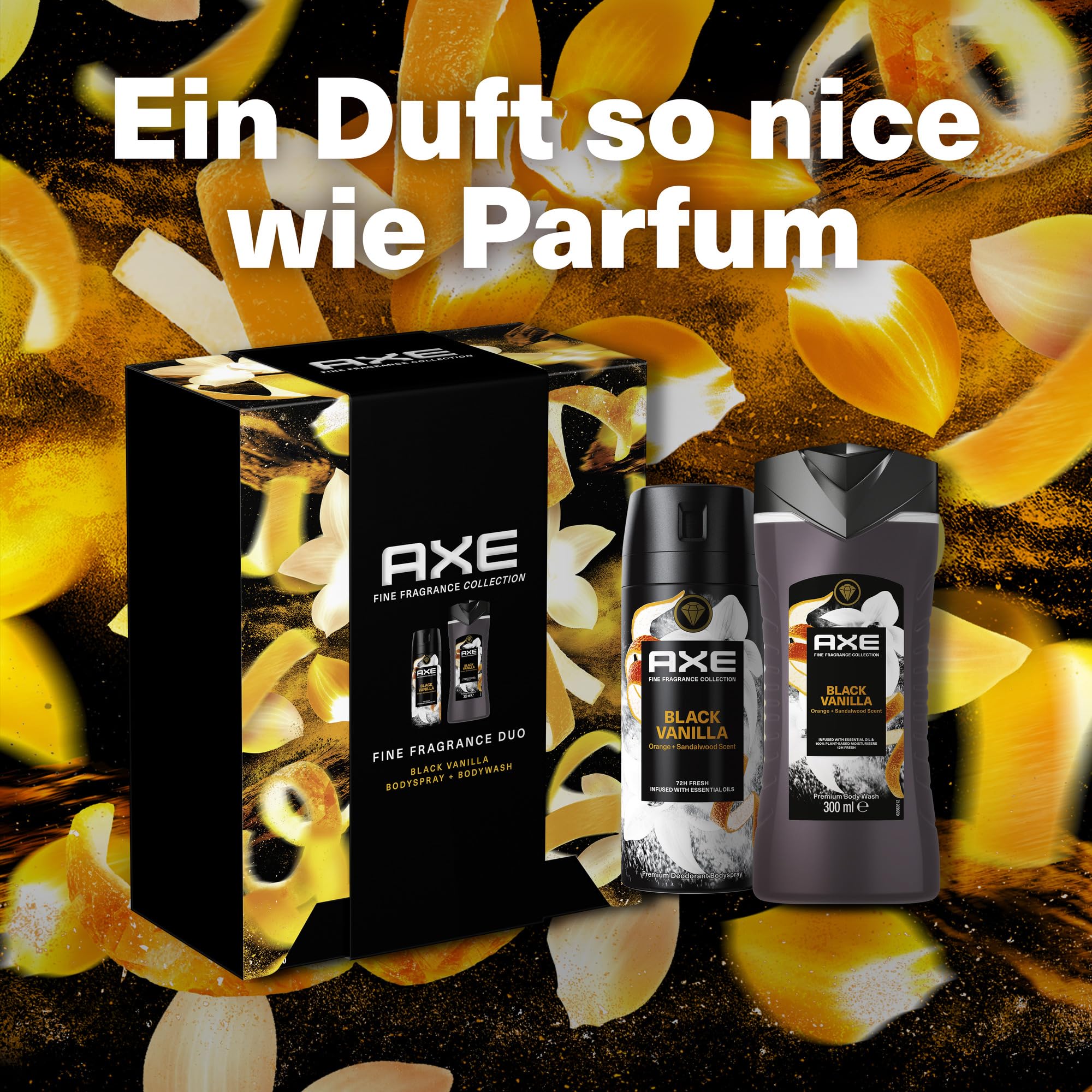 Axe Fine Fragrance Collection Black Vanilla Coffret cadeau avec déodorant et gel douche (150 ml + 300 ml)