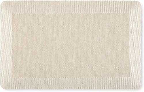 Martha Stewart Mira Modern - Tapete de cocina jaspeado antifatiga con infusión de aire, beige, 19.6 x 32 pulgadas