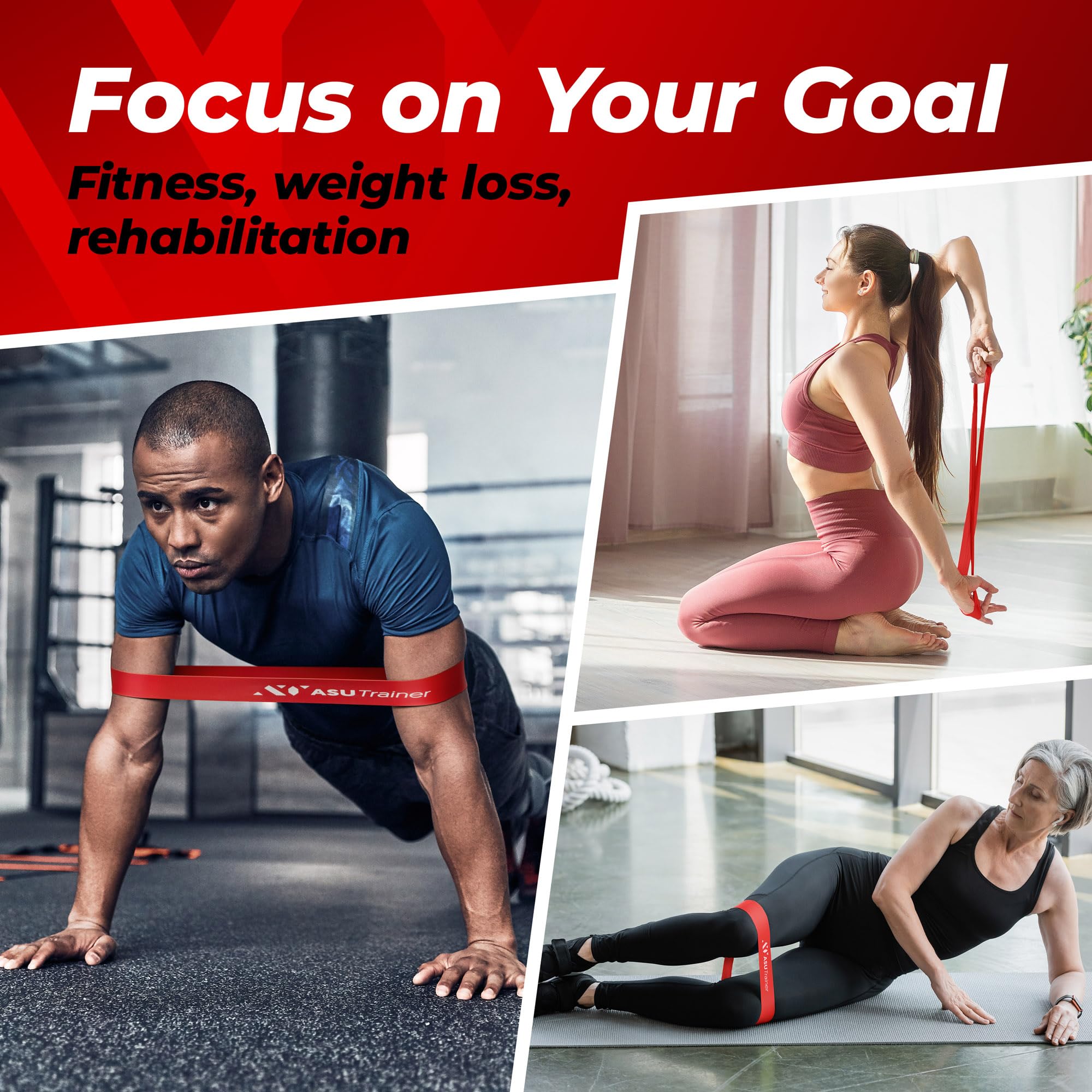 Loop Resistance Bands, 5 Exercise Bands, 5–40 lb, Boosting Workout Equipment Made of Durubbex, Resistance Bands for Working Out, Inner Thigh Exercise Equipment, Fitness & Workout Bands