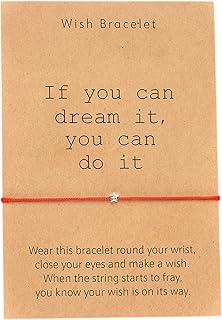 Wish Bracelet, Sterling Silver Star Bracelet, Gift Bracelet, Friends Bracelet, Red String Bracelet, Women Bracelet, Men Bracelet, Motivational Quote Card Bracelet, Adjustable Bracelet..