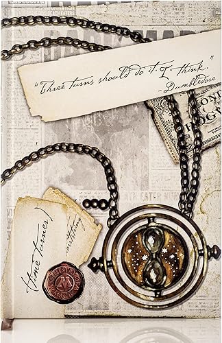 CON*QUEST Conquest Journals Harry Potter Time Turner - Diario liso, 150 páginas, encuadernación plana, marcapáginas de cinta, papel crema de 165
