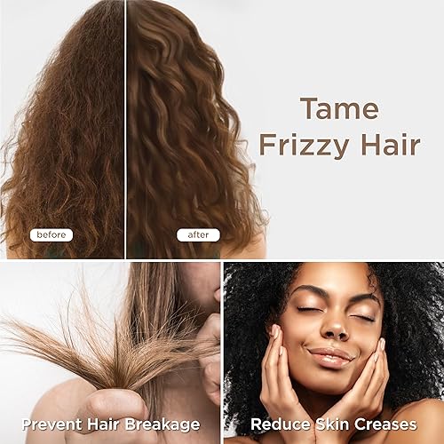 Miniatura 3 de Bedsure Funda de almohada de satén sedoso para el cabello, fundas de almohada de satén blanco tamaño estándar con cremallera, paquete de 2 unidades,