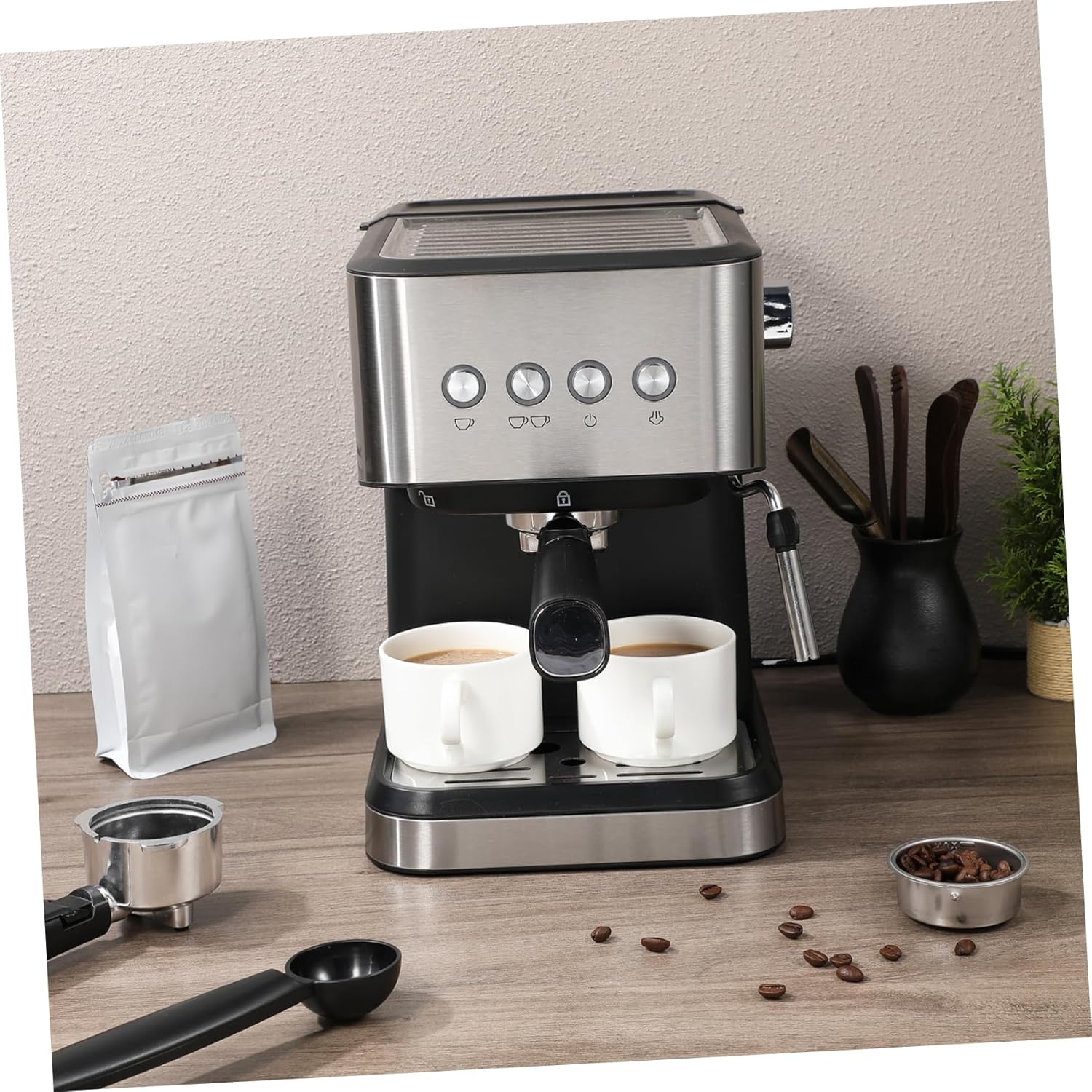 Semi Automatic Espresso -pressure Extraction Machine Milk Frother Us Plug for Home