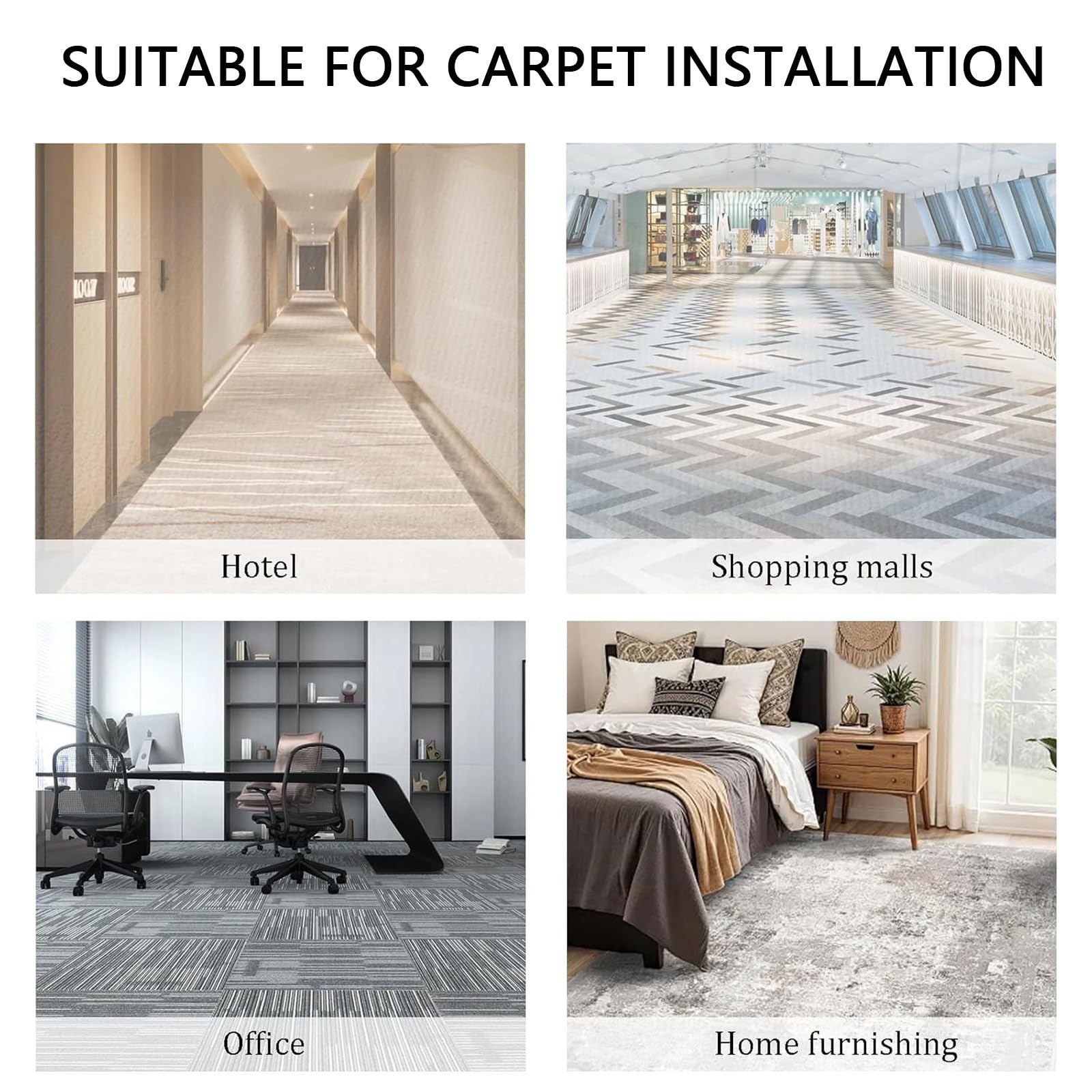 Outil Installation Moquette Complet, Tendeur sans Genou,avec Cutter, Carpet Kicker Ergonomique, Kit Pose Moquette,pour Maison et Hôtel
