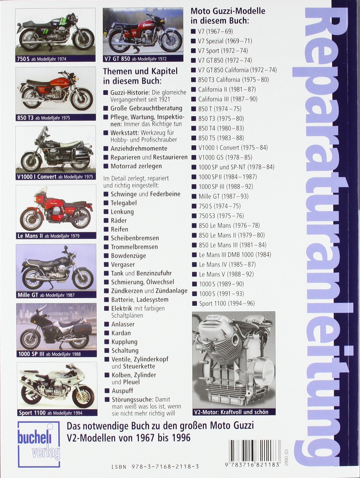 Moto Guzzi V2 / Alle großen V2-Modelle aus Mandello 1967-1999: Alle grossen V2-Modelle mit Vergaser von 1967 bis 1996 (Reparaturanleitungen)