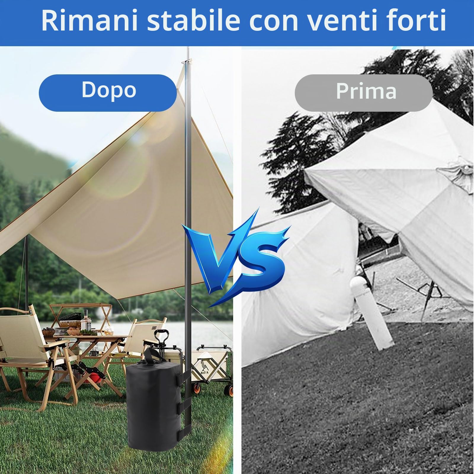 4 Pezzi Borse da Pesi per Piedi Ombrellone Gazebo, 10 L Pesi per Gazebo, Riempibili con Acqua, Zavorre ad Acqua per Gazebo Adatto per Tende Padiglioni Ombrelloni Scalette per Piscine