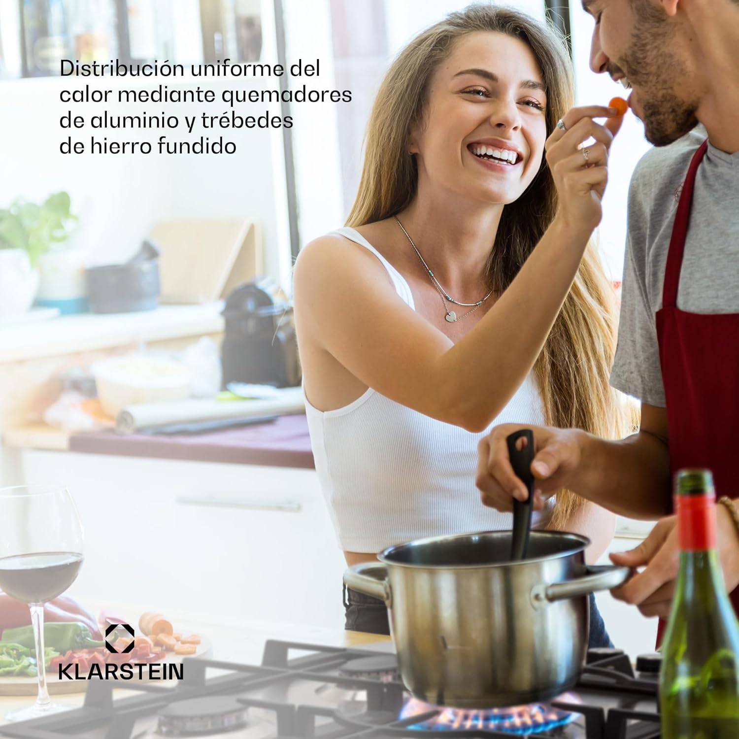 Klarstein 5 Burner Gas Hob/Hob/Gas Cooker, Built-in Cooking Table with 5 Burners, 11100W, Stainless Steel, LPG Cookers