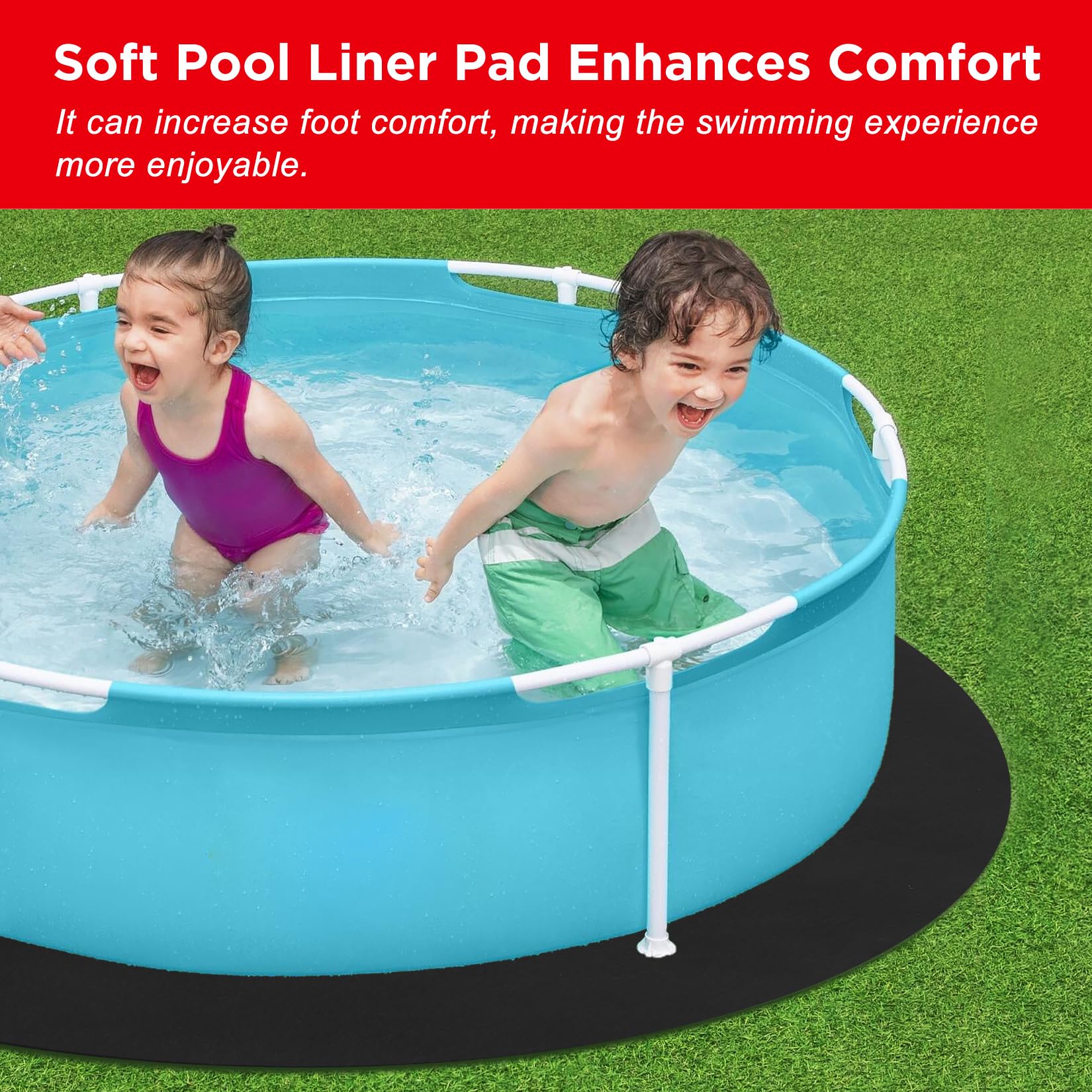 lyanny Pool Unterlage Outdoor | Runder Pool-Liner-Pad für oberirdische Pools | rutschfest Schwimmbecken Matte Pool Bodenplane | UV-Stabil & Reißfest
