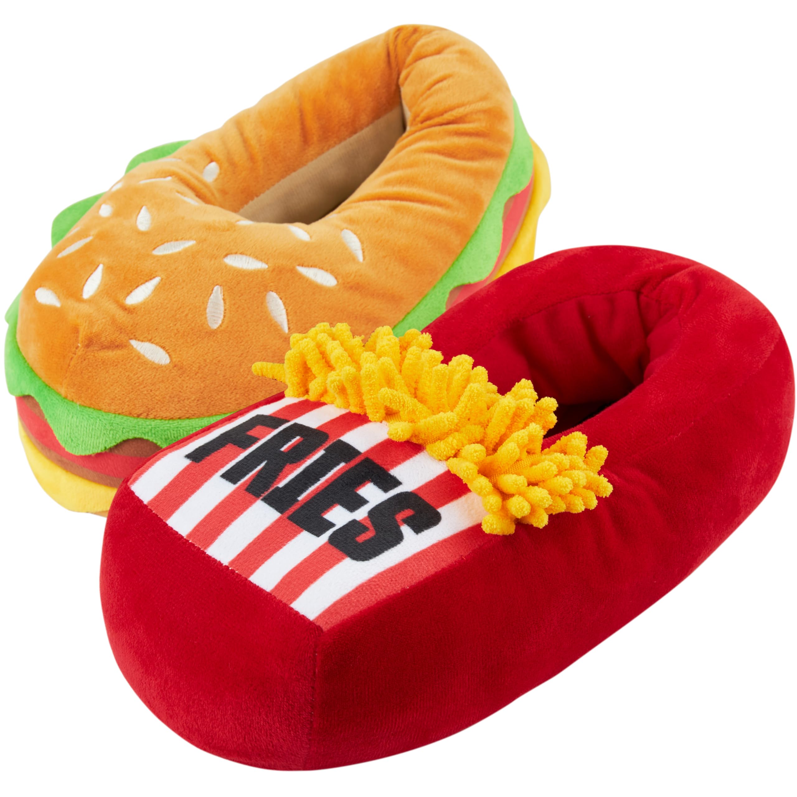 Get Trend Slippers for Men Teens 3D Burger Fries Plush Indoor House Slippers with Non Slip Sole Cozy