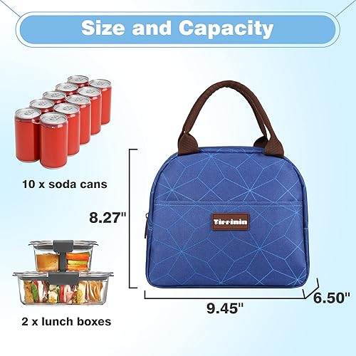 Miniatura 5 de Tirrinia Bolsas de almuerzo para mujeres y hombres, bonita bolsa de almuerzo aislada para mujeres, lonchera moderna para adultos, bolsa de almuerzo