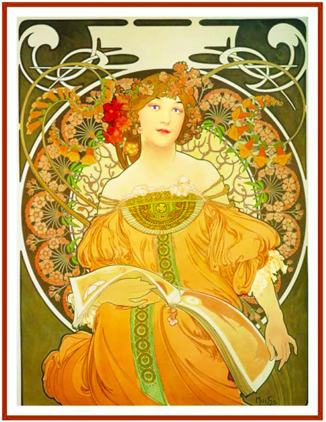 Orenco Originals Autumn Reverie by Alphonse Mucha Counted Cross Stitch Pattern