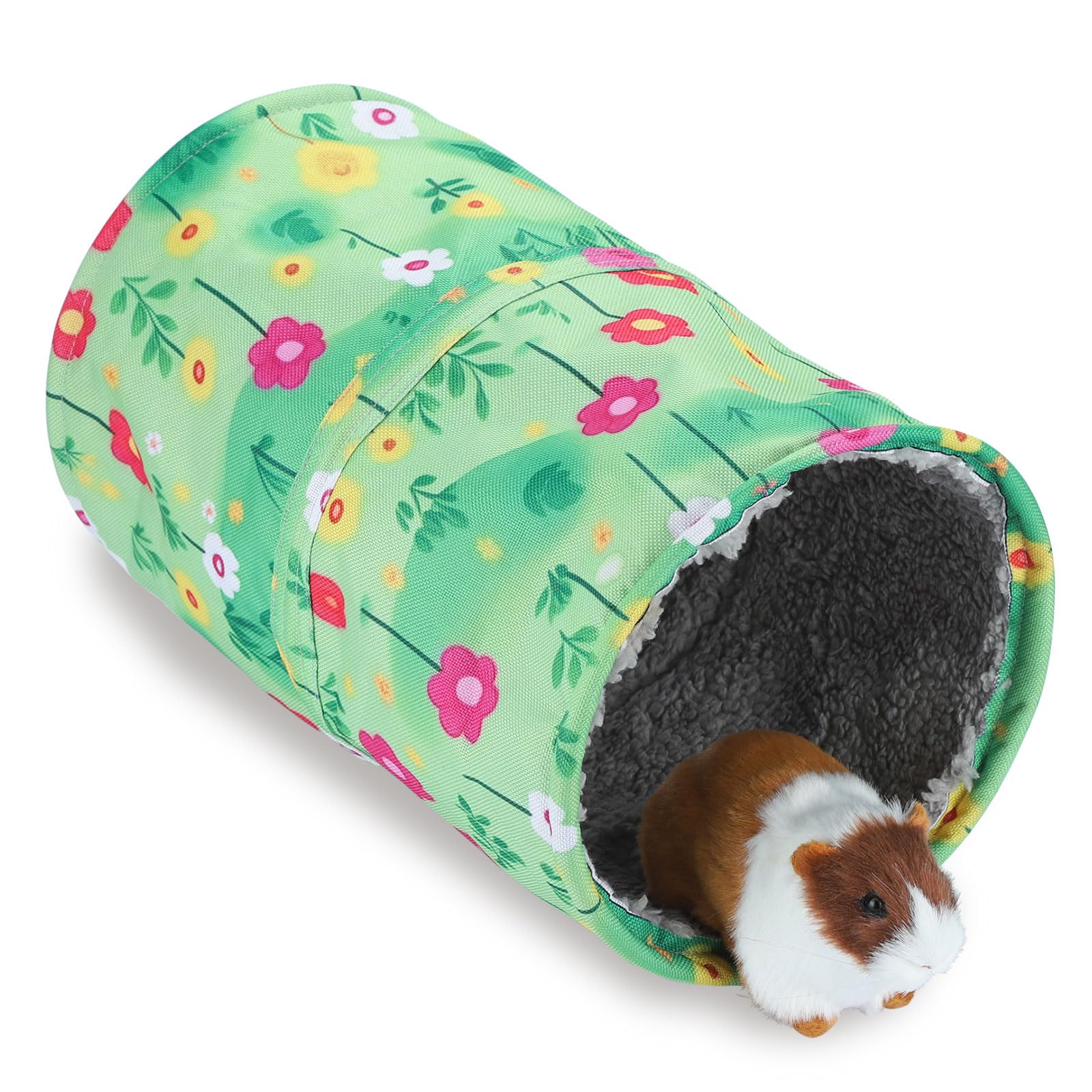 IBWell Cute Floral Guinea Pig Hideout Tunnel Bunny Tunnel Guinea Pig Tunnels and Tubes Hamster Tunnel Soft Tunnel