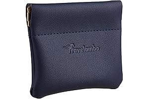 Travelambo Small Pocket Pouch Leather Squeeze Coin Purse, Perfect Change Holder For Men & Women