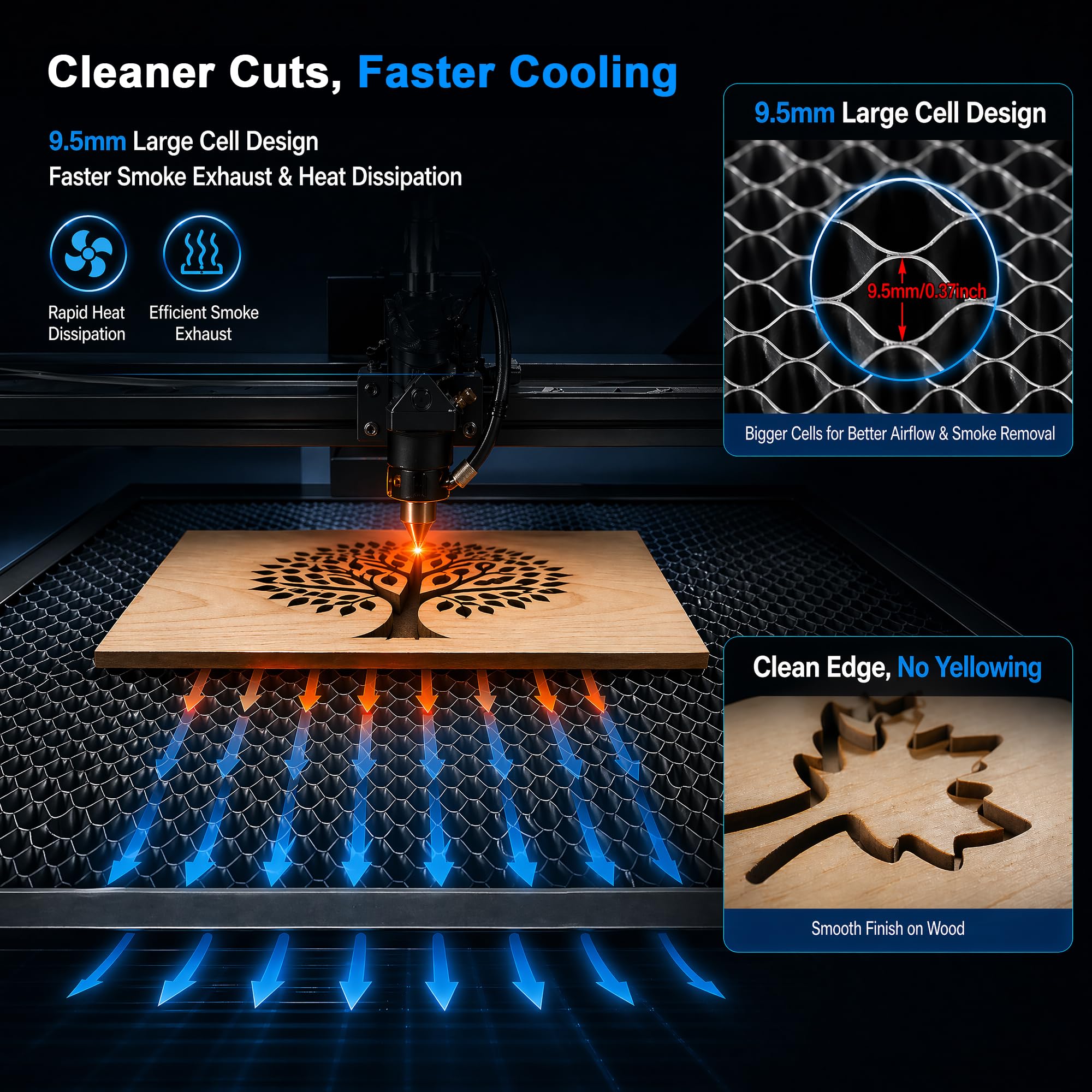 MCWlaser Table en nid d'abeille Laser 900 x 600mm Honeycomb Table pour la Machine de Gravure de découpe de graveur Laser CO2 expédiée d'europe Hors Taxes