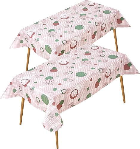 Vista 171 de FIFTY FEET Mantel rectangular de 70 x 52 pulgadas, mantel de vinilo con respaldo de franela para mesas rectangulares impermeable, cubierta de mesa