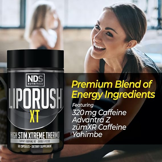 LIPORUSH NDS Nutrition XT - Super Concentrated Thermogenic (60 Capsules) & NDS Nutrition Slim-Tox - Maximum Fat Loss Support (90 Capsules)