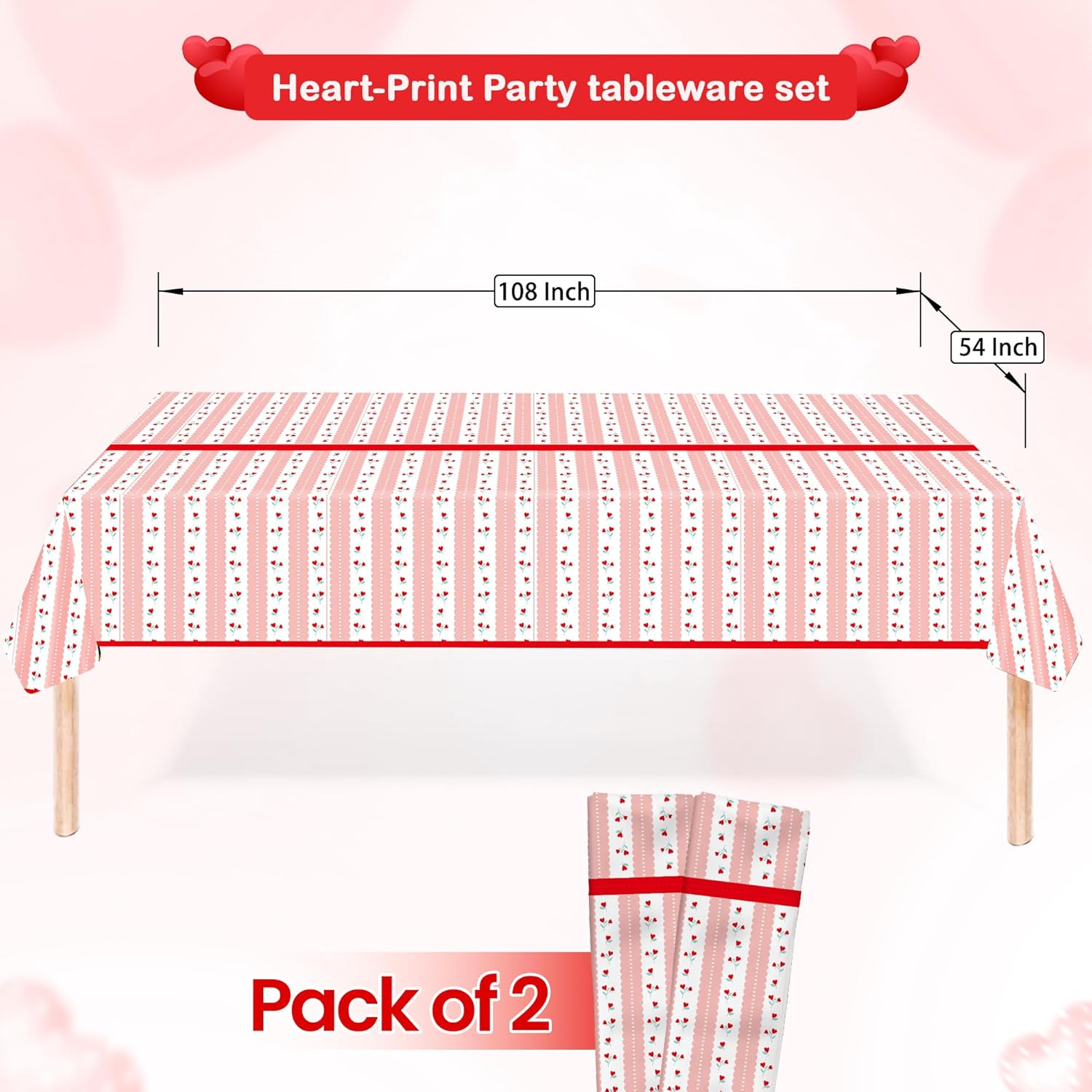 KatchOn,175 Pcs Valentine's Day Party Decorations Valentines Day Plates and Napkins Sets Includes Red Heart Tablecloth Cups spoon for Engagements Weddings Anniversary Party Supplies ,Serves 25