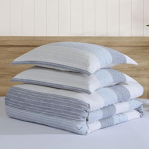 Miniatura 4 de Levtex Home Juego de funda de edredón tamaño King con diseño de rayas arenas, 106 x 94 pulgadas, con 2 fundas de almohada (36 x 20 pulgadas), diseño