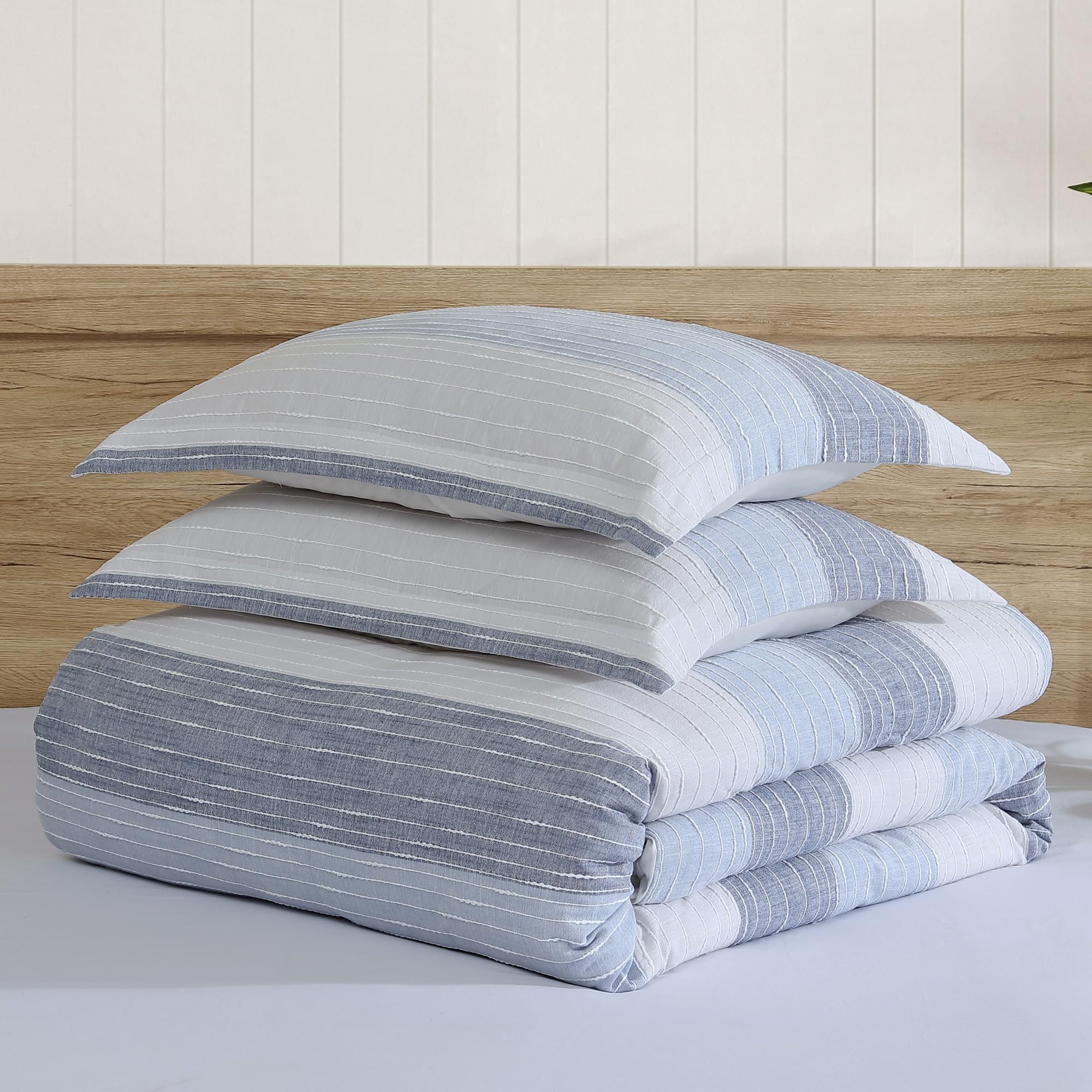 Levtex Home - Sand Stripes Blue Duvet Cover Set - King Duvet