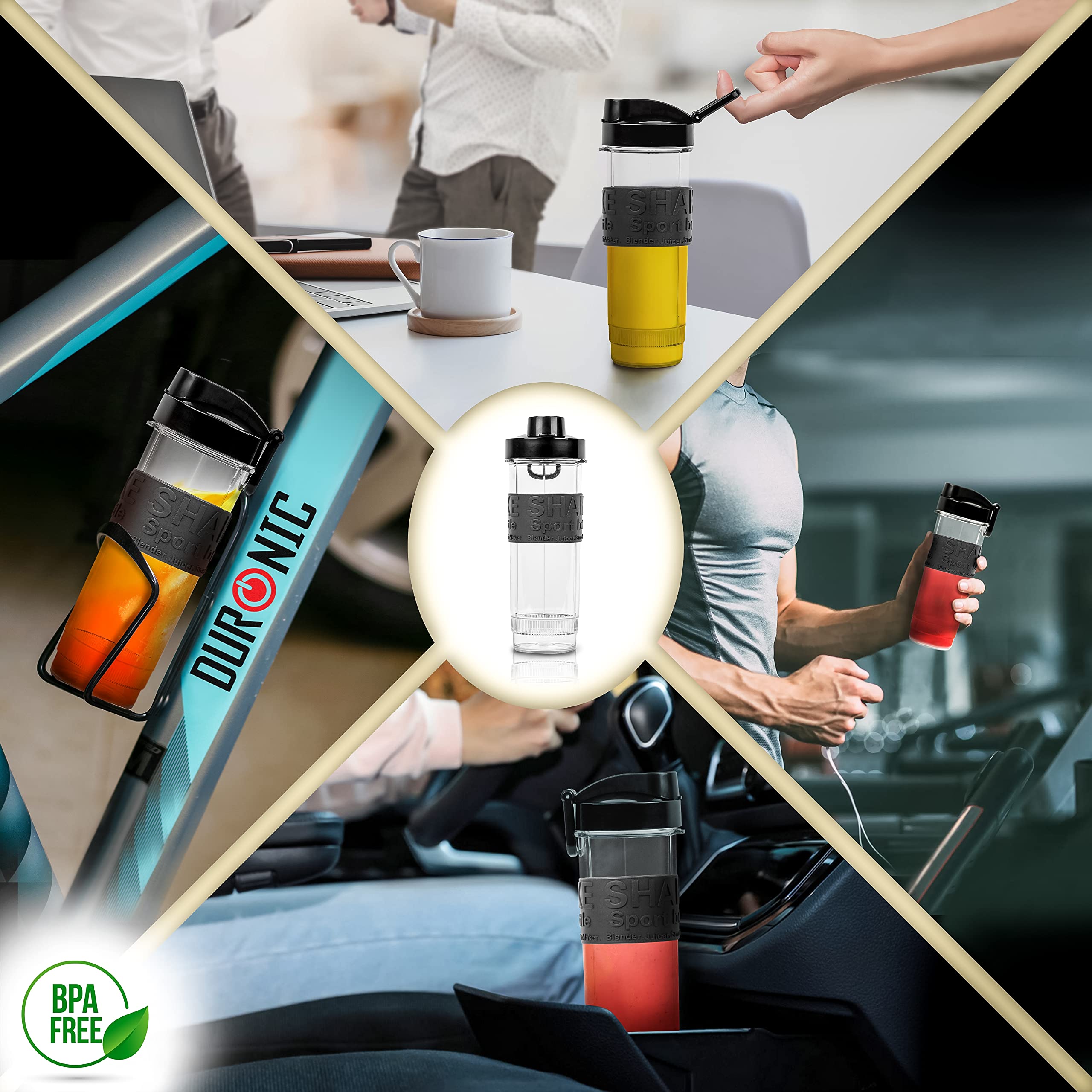 Duronic BB5 Borraccia 570 ml | Bottiglia per frullatore senza BPA | Compatibile con mixer BL510 e BL520 | Ideale per smoothie, campeggio, palestra, escursioni