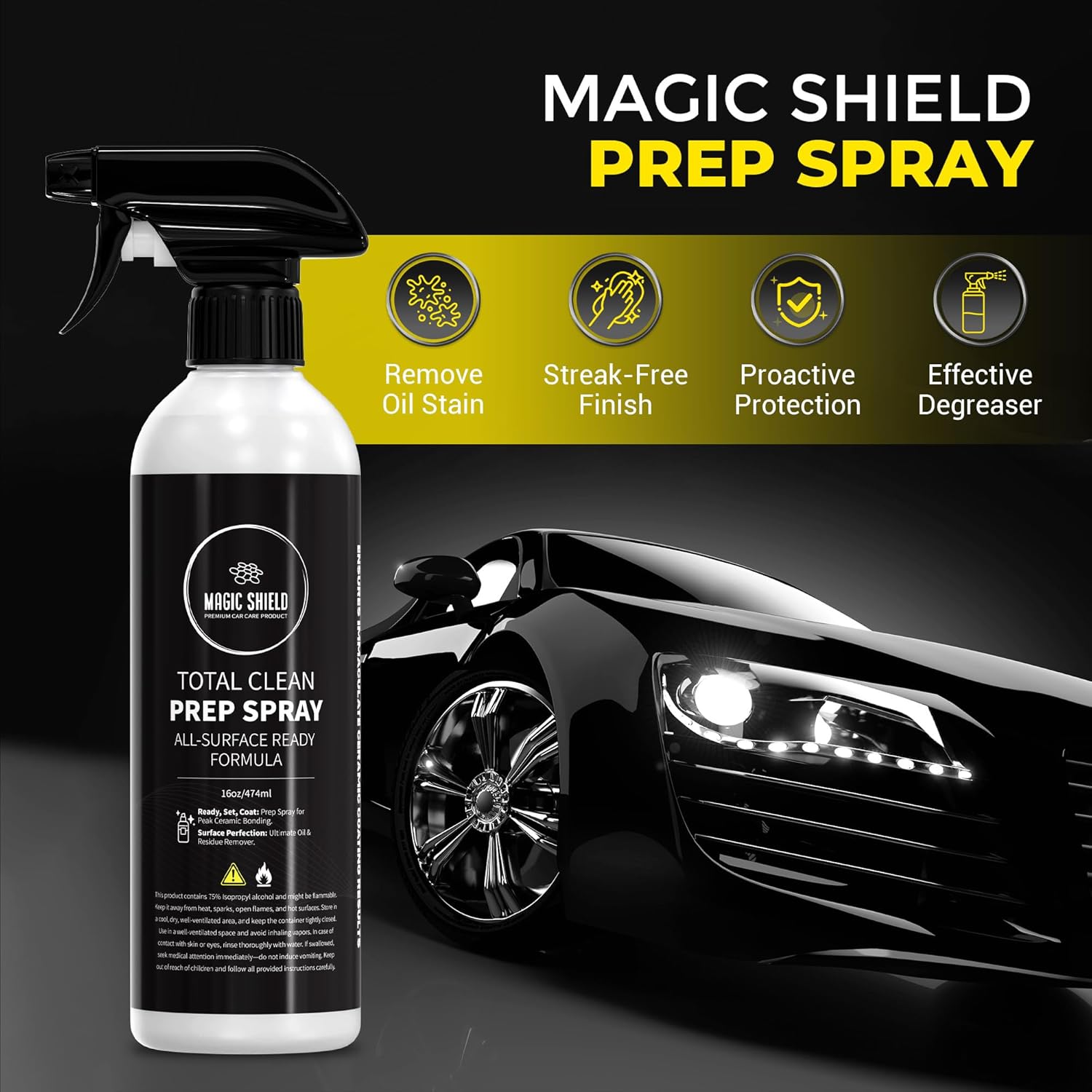 Prep Spray – Must Wash After Use | Ideal for Ceramic Coating Prep | Wax & Grease Remover for Auto Detailing | Ultimate Surface Cleaner - 16oz - Image 2