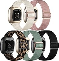 Vista 14 de Adorve Bandas elásticas de nailon compatibles con Fitbit Versa 3/Versa 4/Sense/Sense 2 para hombres y mujeres, banda deportiva elástica ajustable