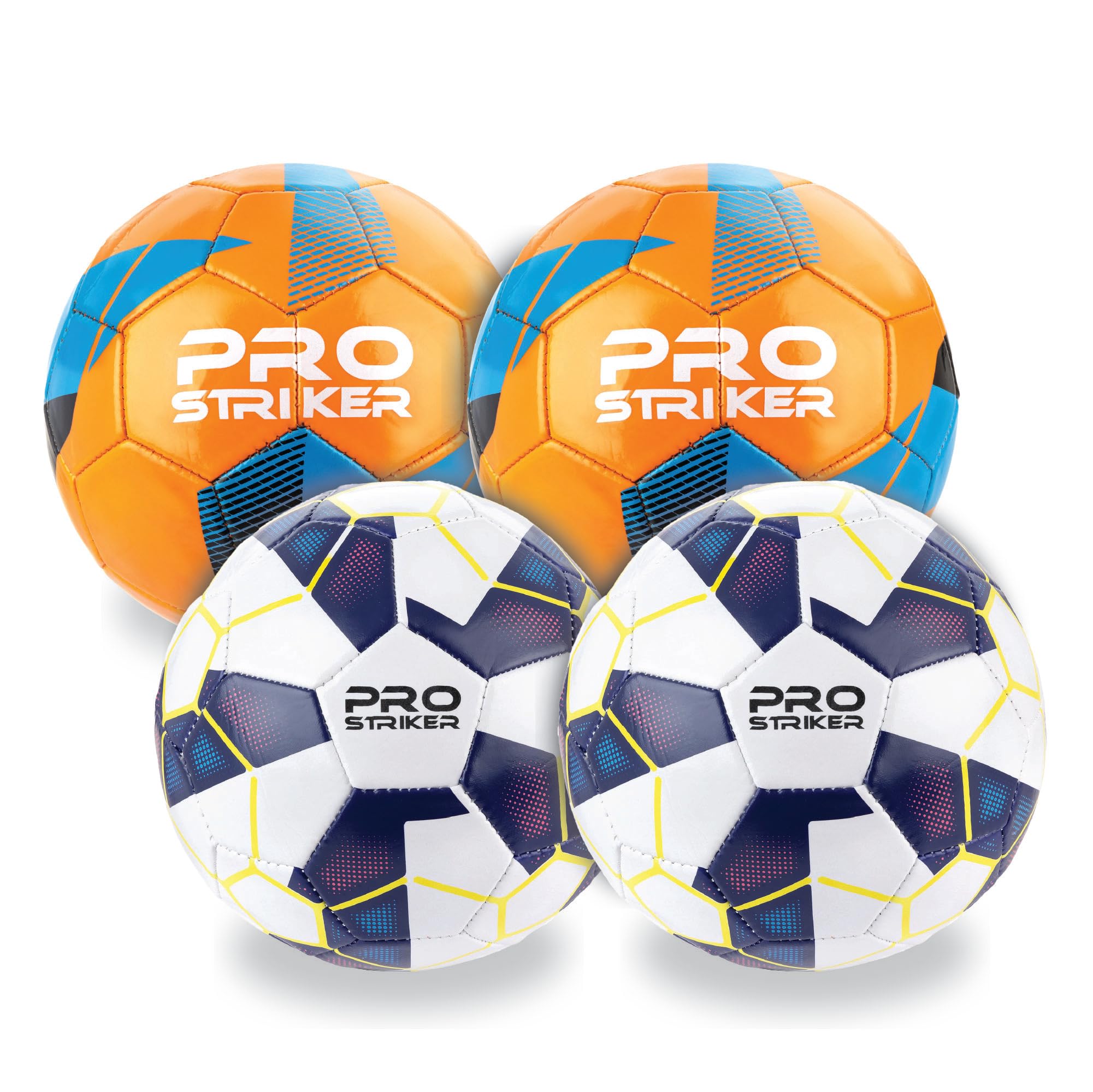 Toyrific 4 Pack Size 2 Pro Striker Footballs For Kids Aged 3-6, Classic Soccer Balls - Assorted Colours โ image 1