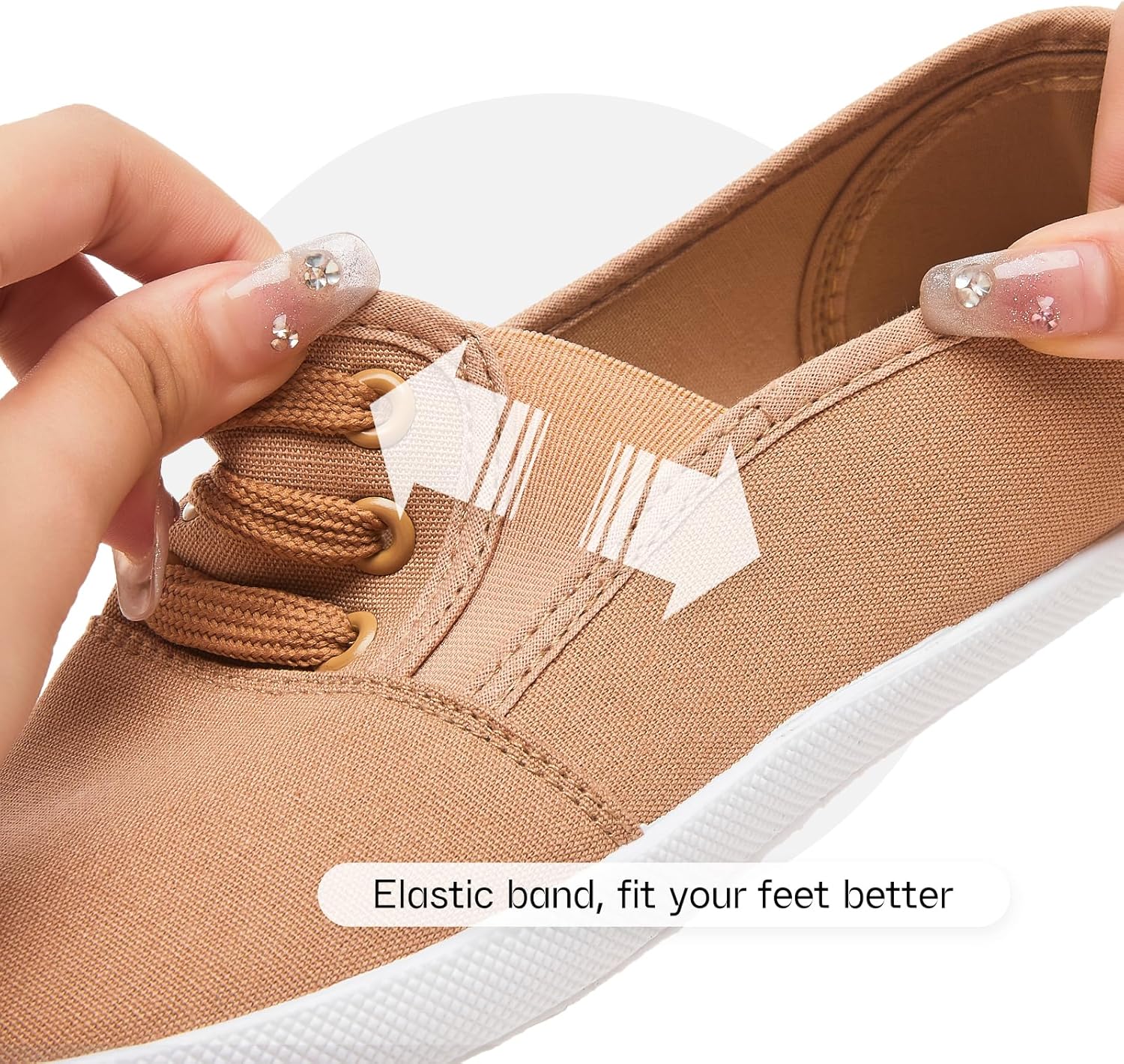 Women's Canvas Slip On Sneakers - Casual Walking Shoes, Non Slip Work Shoes - Image 4